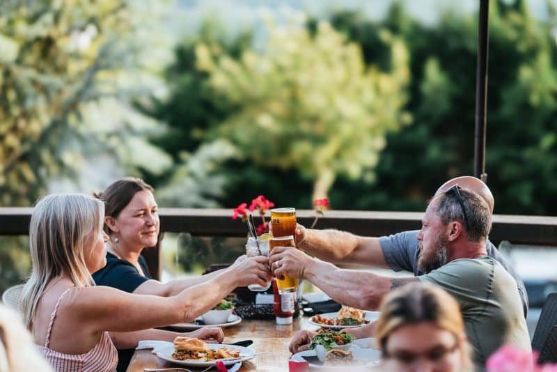 Friends Dining Outside